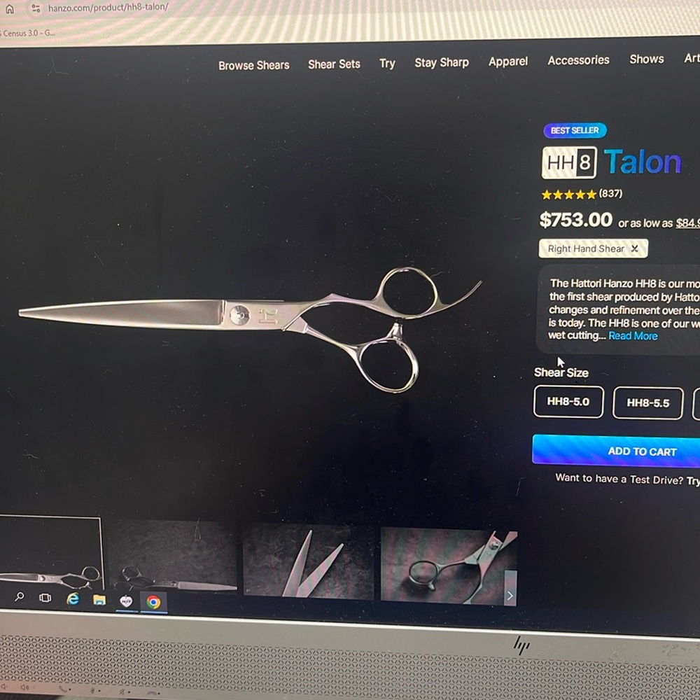 Hanzo hattori talon shears right handed